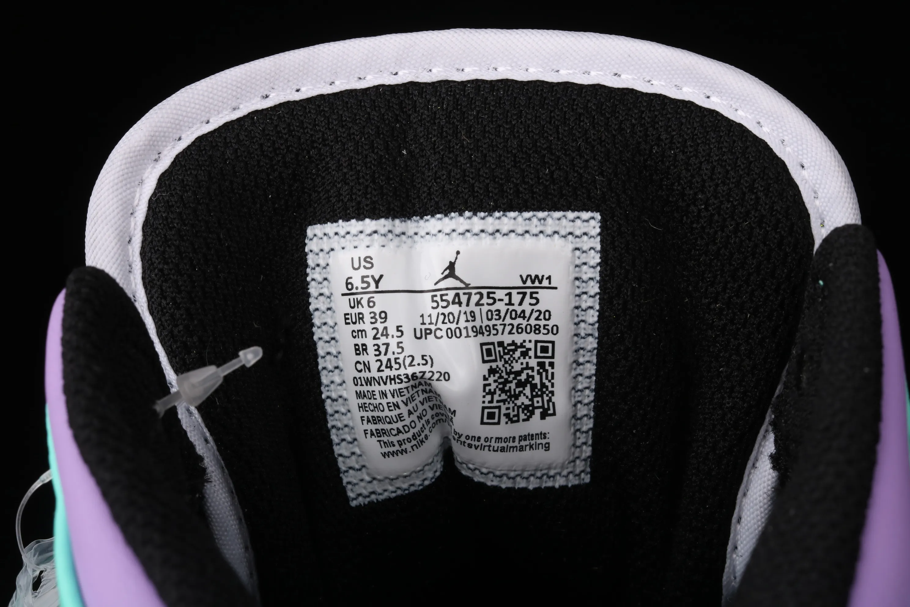 All categories Air Jordan Jordan series basketball shoes Air Jordan 1 Mid Air Jordan1 Low AJ1 Joe 1 blue purple red Zhongbang basketball shoes 554725-175